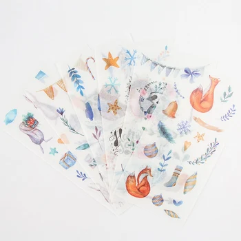 6 listov/veľa Karikatúra roztomilý fox Bear papierové nálepky package DIY denník dekorácie-nálepky album scrapbooking