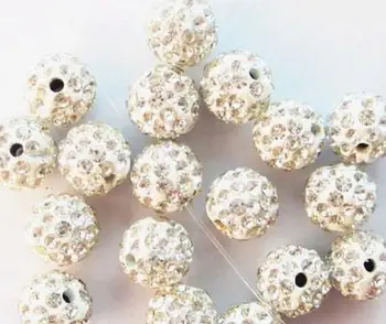 6 mm 100ks/veľa CGDSEER34 white crystal Shamballa Korálky náramok, náhrdelník, takže zistenia Drahokamu disco ball ručné
