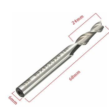 6 mm 2 Flauta HSS a Hliník Konci Mlyn Frézy CNC Trochu Rozšíriť Prenikavého Silné A Odolné Hot Predaj 6x6x24x68mm Frézovanie Fréza Bit