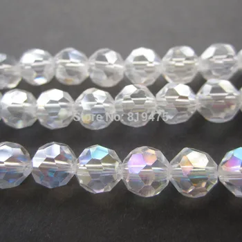 6 mm 8 mm Sklo krištáľové perly Tvárou Disco Korálky Jasné, AB farieb pre šperky robiť