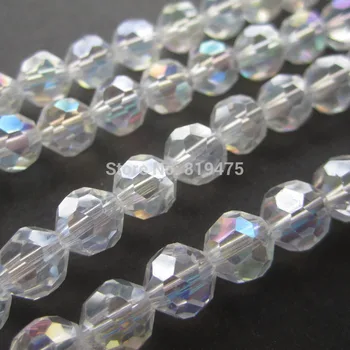 6 mm 8 mm Sklo krištáľové perly Tvárou Disco Korálky Jasné, AB farieb pre šperky robiť