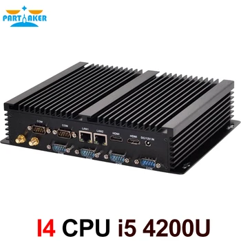 6 RS232 Port COM Dual HDMI Priemyselná 2 Ethernetový Mini PC s Intel i3 4005u 4010u i5 4200u i7 Procesor 4510u