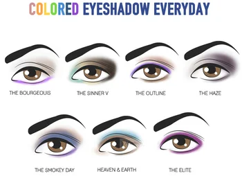 6 štýle make up eyeshadow vzorkovníka mačka paletu šablón oko karty Multifunkčné krásy, kozmetických nástrojov