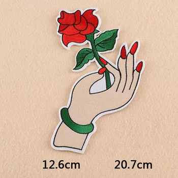 6Pc/veľa Značky Kvet Škvrny Veľké Nálepky Výšivky 3D Red Rose Nášivka Motív Nášivka Odev Žien DIY Šaty, Svadobné Patch
