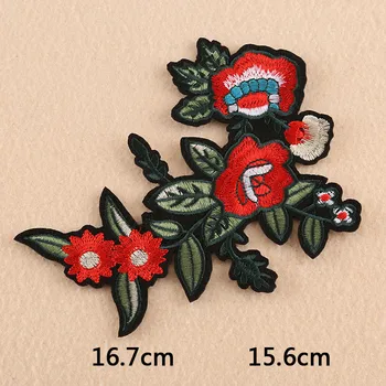 6Pc/veľa Značky Kvet Škvrny Veľké Nálepky Výšivky 3D Red Rose Nášivka Motív Nášivka Odev Žien DIY Šaty, Svadobné Patch