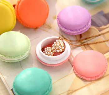 6pcs 6 Farebné Šperky balenie Mini Macaron Tvar Úložný Box Candy Organizátor pilulku darček Prípade, Box 4.5x2cm