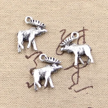 6pcs Charms moose jeleň 18*16 Starožitné Čo prívesok nosenie,Ročník Tibetského Striebra,DIY náramok náhrdelník