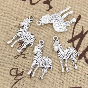 6pcs Charms zebra pinto 30*17 mm Starožitné Čo prívesok nosenie,Ročník Tibetského Striebra,DIY náramok náhrdelník