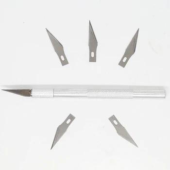 6PCS nôž z nerezovej ocele: vysoká cena hliníková rukoväť dreva, ovocie plavidlá socha PCB opravy rytie nôž