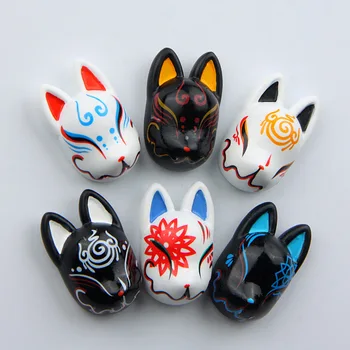 6pcs/set Japonsko Žehnaj Fox Maska Akcie Obrázok Magnet 3D Vzor Chladnička Magnet Nálepky Deti Vzdelávacie Hračka Darček k Narodeninám