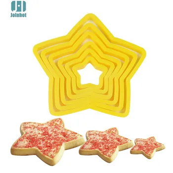 6pcs/set Star Tvarované plastové Tortu formy cookie cutter biscuit pečiatka fondant cake zdobenie nástroje