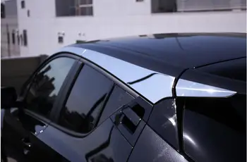 6PCS SUS304 Nehrdzavejúcej Ocele Okno Obloha Kryt Lišty Trim Hornej pre Toyota C-H AŽ 2017