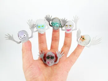 6Pcs / súbor duchovia Halloween monster bábky hrať vzdelávacie bábiky PVC hračky, detské prsty bábkové darčeky rozprávať príbehy
