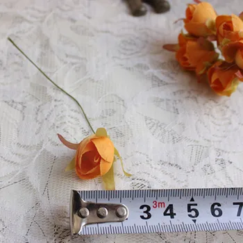 6pcs/veľa 1,5 cm Mini Hodváb Umelé Ruže, Kvety, Kytice Svadobné, Kvetinové Dekorácie Pre DIY Scrapbooking Kvet Loptu Lacné Flores