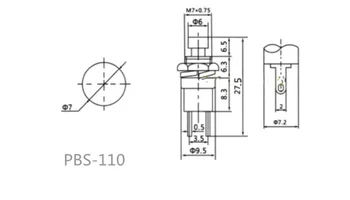 6pcs/Veľa Šesť Farieb Žiadny Zámok Malých 6mm Momentálne normálne Otvoriť ROHS OFF-(NA) Micro Tlačidlo Prepnúť