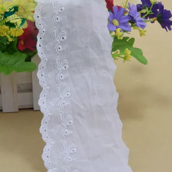6typ biela bavlna výšivky, čipky francúzskej čipky stuhou textílie guipure diy trim osnovné pletenie šitie Príslušenstvo#3716