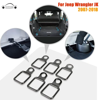 6x Pre 2007-2018 Jeep Wrangler JK tie-down D-krúžky Klip Kravatu Nadol batožinového priestoru Cargo Čistý Kryt Výbava Interiéru Vozidla Acessories KOLEROADER /