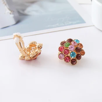 7 farebné kvetinové koše ucho klip módne rose gold cz svadobné náušnice luxusný darček šperky