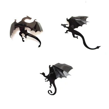 7 KS/Set Creative 3D Dragon Dekorácie PVC Čiernej Lietania Dinosaurov Dragon Samolepky na Stenu Domova Rekvizity Dodávky Pre Izieb