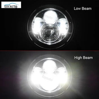 7 palcový Chrome Svetlometu Pomocné Svetlo LED Hi/Lo Lúč + 4.5 Palcový 30W Hmlové Svetlo Lampy pre Motocykle Harley Davidson (2 Ks/Set)
