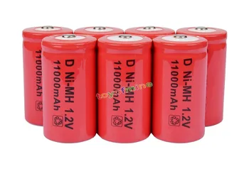 7 X D Nabíjateľná Batéria 11000mAh NiMH ČERVENÁ 1.2 V