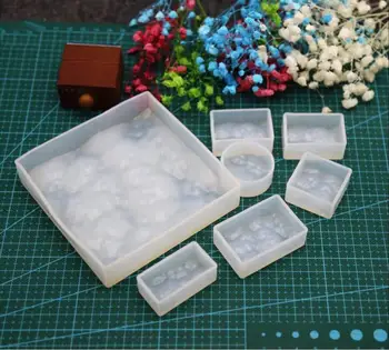 7pcs/veľa 3D Vody Zvlnenie Cabochon Silikónové Živice Formy Šperky Roztomilý, Takže DIY Remeslo Biela