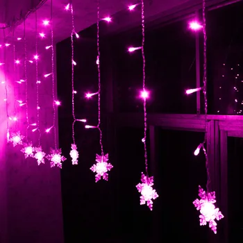 8*0,5 M 192LEDS Dovolenku svetlá Snowflake Opony LED Svetlo String EÚ Plug Nový Rok Vianočné Girlandy Víla Svadobné Party Dekor CA