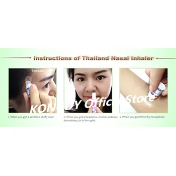 8 Kusov Thajsko Nosový Inhalátor Stick Zložené Esenciálny Olej Inhalátor Liek Zdurenie Nosovej Sliznice Úľavu Morská Choroba