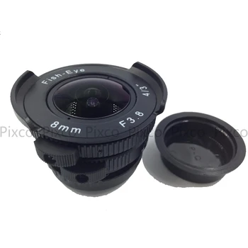 8 mm F3.8 Fish eye CC TV Objektív Pre C - Micro 4/3, C - Sony Nex Nikon 1 Pentax Q Fuji FX