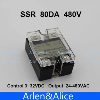 80DA SSR Ovládanie 3-32V DC výstup 24~480VAC Vysoké napätie jednofázové STRIEDAVÉ polovodičové relé