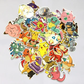 80pcs/veľa Nie Opakovať PVC Nálepky Pikachu Anime Notebook Samolepky Pre Deti