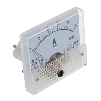 85C1 DC 0-50A Obdĺžnik Analógový Panel Ammeter Rozchod