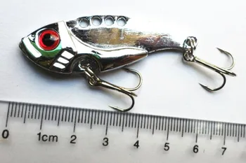 8pcs 11 g 5.5 cm, 3D oči, Zlata, Striebra, Kovu VIB lákať Šťuka rybárske VIB Pevného návnadu Čerstvé Valley vody fly rybárske zimné rybolov