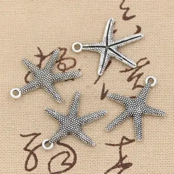 8pcs Charms hviezdice 26*22 mm Starožitné Čo prívesok nosenie,Ročník Tibetského Striebra,DIY náramok náhrdelník
