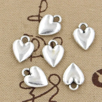 8pcs Charms srdca 14*10 mm Starožitné Čo prívesok nosenie,Ročník Tibetského Striebra,DIY náramok náhrdelník