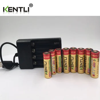 8pcs KENTLI 1,5 V AA PK5 2800mWh nabíjateľná lítium li-ion batérie batterie+ 4 sloty rýchly AA nabíjačky