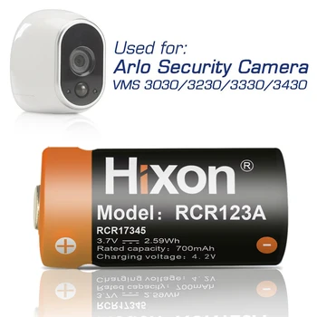 8pcs RCR123A 700mAh UL& FCC Li-ion nabíjateľná Batéria s Nabíjačkou pre Arlo HD kamerou a Reolink(American standard adaptér)