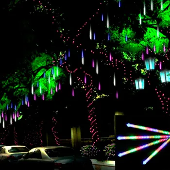 8pcs/set Multi-color 30 CM meteorický dážď Dážď Rúry AC100-240V LED Vianočné Osvetlenie Svadobné Party Záhrada Vianoce String Svetlo
