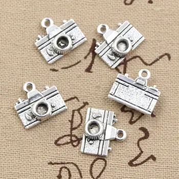 8pcs zobrazili kľúčové tlačidlá fotoaparátu 15*14 mm so Starožitnosťami, Takže prívesok nosenie,Ročník Tibetského Striebra,DIY náramok náhrdelník