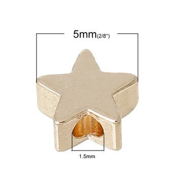 8SEASONS Medi Dištančné Korálky Hviezdy zlata-farebná O 5,0 mm( 2/8