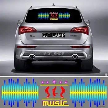 90*25cm Auto Nálepky, Hudba, Rytmus Mike LED Flash Light Aktivované Zvukom Ekvalizér