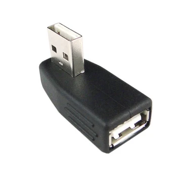 90 stupňov v Pravom Uhle USB 2.0 Vertikálne Nízky Profil Adaptér Konvertor Mužov a Žien Rozšírenie Čierna