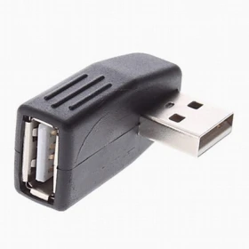 90 stupňov v Pravom Uhle USB 2.0 Vertikálne Nízky Profil Adaptér Konvertor Mužov a Žien Rozšírenie Čierna