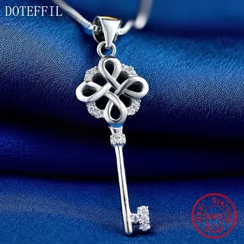 925 Silver Key Náhrdelník Ženy Luxus, Šarm, Mincový Striebro Prívesok Náhrdelník Vysoko Kvalitné Šperky, Zirkón