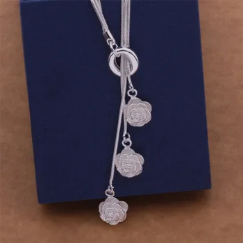 925 sterling silver Náhrdelník, 925 silver módne šperky Tai chi tri kvetina náhrdelník /baxajsea bmpakdwa AN497