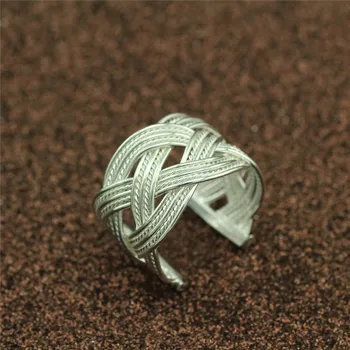 925 sterling silver ring Krúteného drôtu strieborný prsteň Charakter kúzlo krúžky ručne Jedinečný dizajn, šperky
