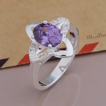 925 Sterling Silver Ring Módne Jewerly Krúžok Žien&Mužov yi yi je nezrelých jas/purple stone /azrajqya clxaldea AR676