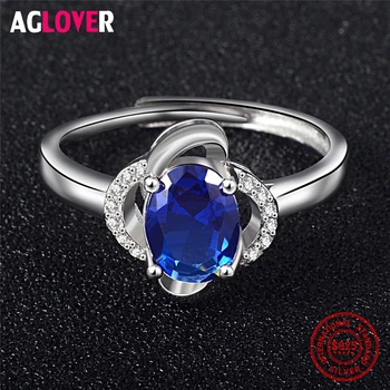 925 Strieborný Prsteň Vložkou AAA Sapphire Crystal Zirkón Ženu Šperky, Módne Kúzlo Rýdzeho Striebra Krúžok Ženské Šperky