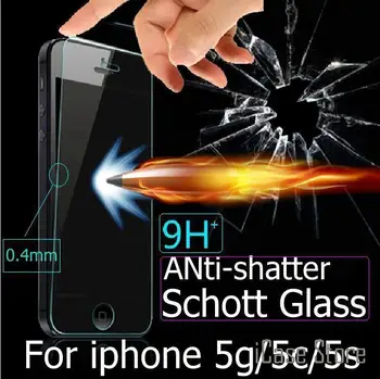 9H 0,3 mm Ultra-tenké Premium Tvrdeného Skla Screen Protector pre IPhone Telefón Ifon 5g 5s 5 Anti Scratch Guard Pelicula De Vidro