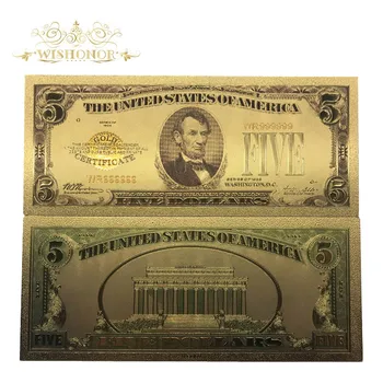 9pcs/Veľa 1928 Rok Amerike Farbu Zlata Bankoviek Nastaviť USD 1 2 5 10 20 50 100 Dolárových Bankoviek Falošné Papierové Peniaze Pre Souveni Dary